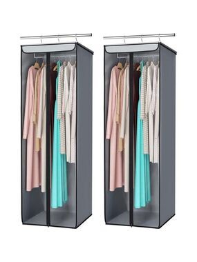 Hanging garment bags 54 inch clothes storage closet organizer dustproof clear wi